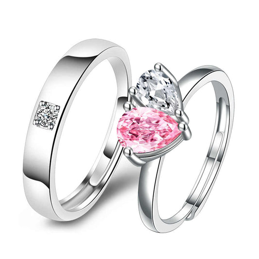 Teardrop Diamond Royal Bond Couple Ring